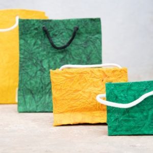 green, yellow plantable seed paper bags