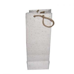 white plantable seed paper wine bags